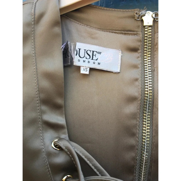 House of CB London Women's Size XS Green Makara Satin Dress - Picture 4 of 7